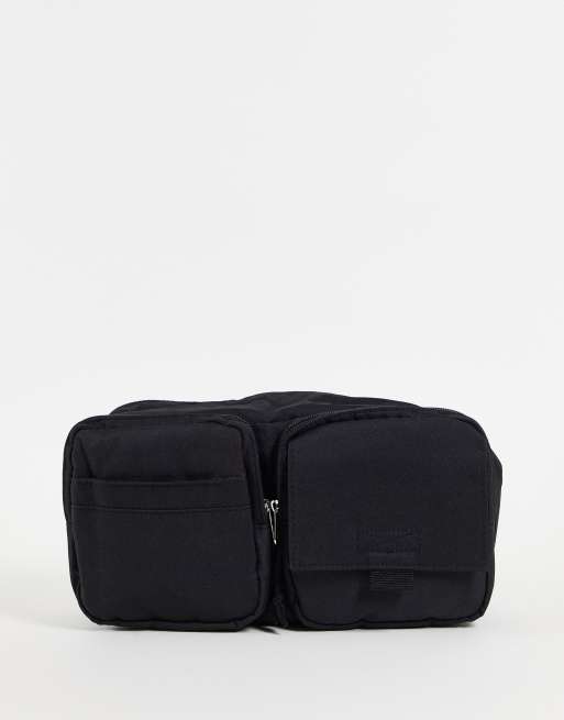 ASOS DESIGN – Svart kameraväska i nylon och crossbody-modell med flera fack