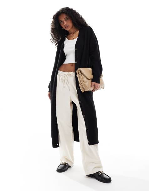 ASOS DESIGN – Svart kofta i maxilängd - view 1