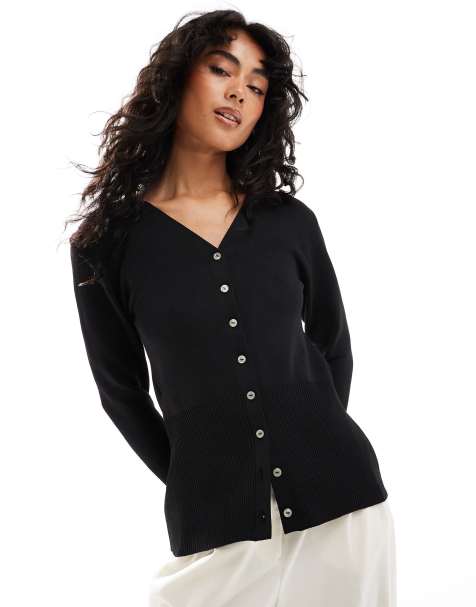 ASOS DESIGN – Svart kofta med indragen midja - view 1