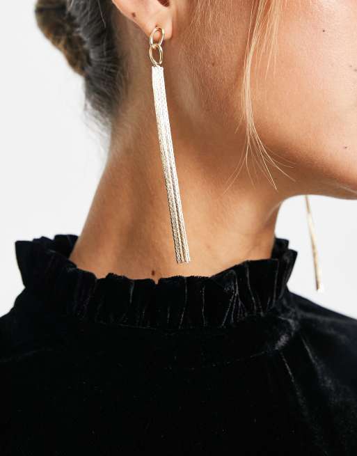 ASOS DESIGN – Svart kort smockklänning i sammet med fickor och veckad krage, 2 av 4