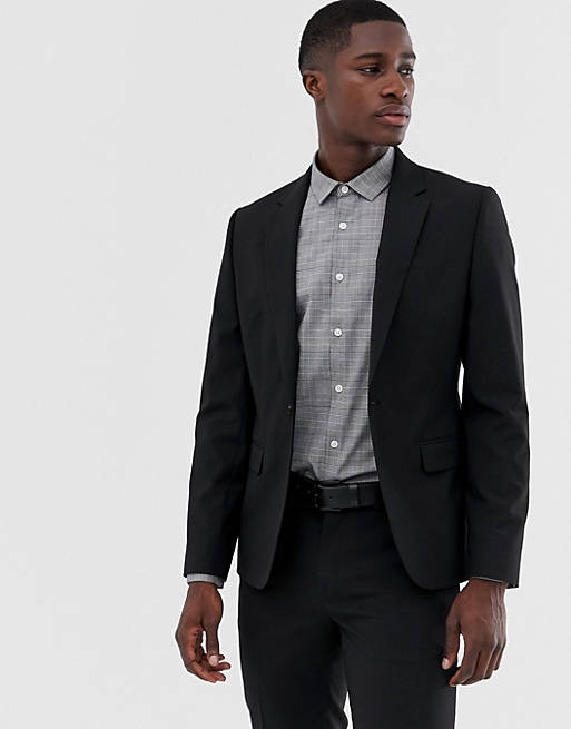 ASOS DESIGN – Svart kostymjacka med extra smal passform