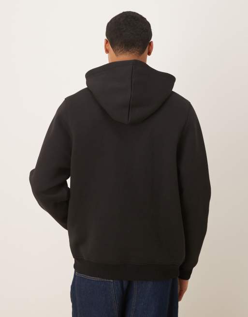 ASOS DESIGN – Svart, kraftig, avslappnad huvtröja i scubaliknande material, 3 av 5