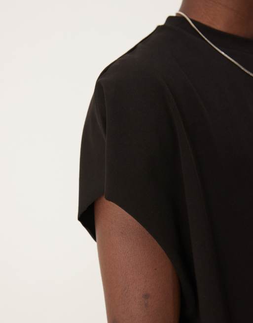 ASOS DESIGN – Svart, kraftig, kort t-shirt i extra oversize med råskurna kanter, 4 av 4
