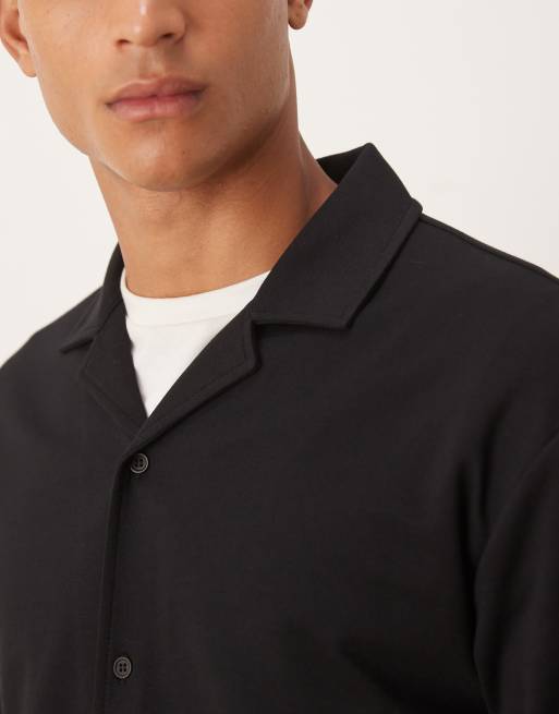 ASOS DESIGN – Svart, kraftig och mjuk pikétröja med avslappnad passform, 5 av 5