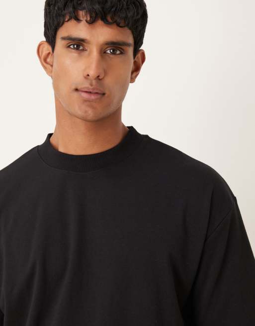 ASOS DESIGN – Svart, kraftig och mjuk t-shirt i oversize med boxig passform, 4 av 5