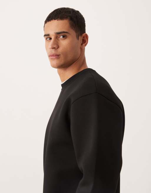ASOS DESIGN – Svart, kraftig sweatshirt i oversize av scubaliknande tyg, 4 av 5