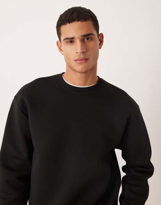 ASOS DESIGN – Svart, kraftig sweatshirt i oversize av scubaliknande tyg, 5 av 5