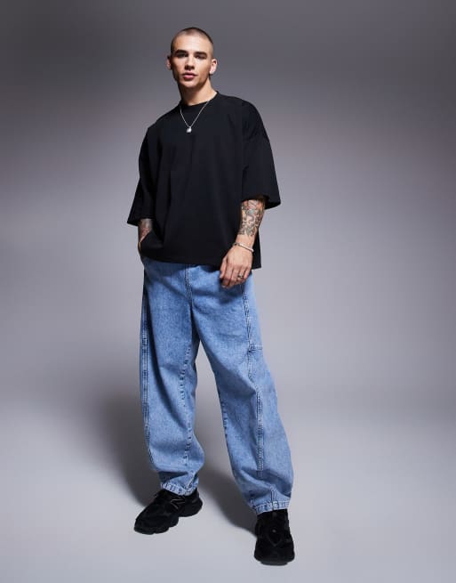 ASOS DESIGN – Svart, kraftig t-shirt i extra oversize med halvlånga ärmar , 2 av 4