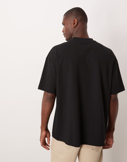 ASOS DESIGN – Svart, kraftig t-shirt i oversize med mjuk känsla, 3 av 5