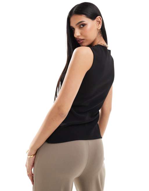 ASOS DESIGN – Svart, lång kostymväst med knäppning, 4 av 4