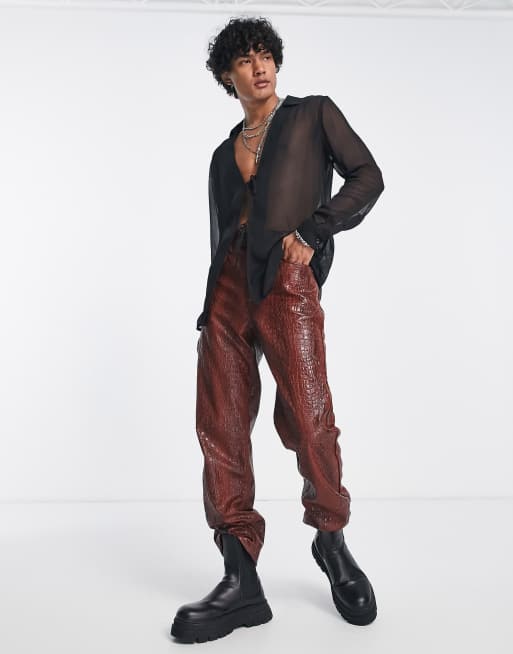 ASOS DESIGN – Svart lång skir skjorta med knytfäste framtill - BLACK, 4 av 4
