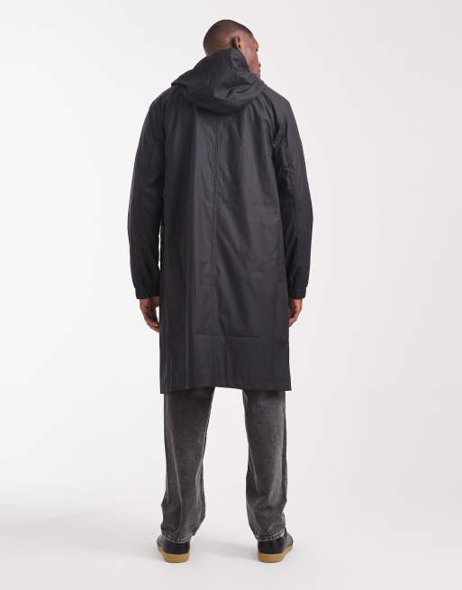 ASOS DESIGN – Svart, lång vindjacka, 3 av 5
