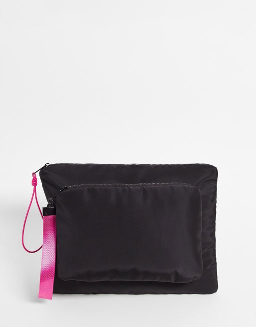 ASOS DESIGN – Svart laptopfodral med avtagbar påse