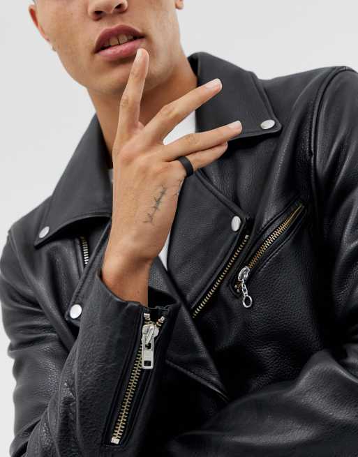 ASOS DESIGN – Svart lillefingerring i matt rosa, 3 av 4