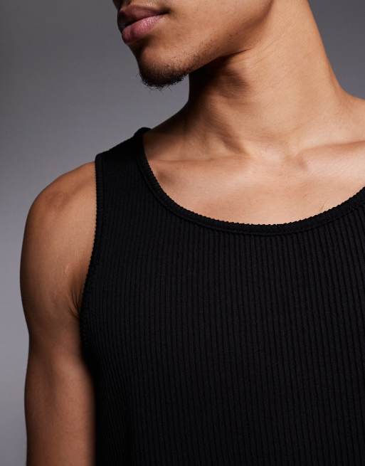 ASOS DESIGN – Svart linne i oversize med ribbad textur , 5 av 5