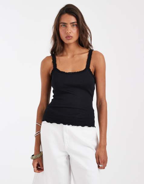 ASOS DESIGN – Svart linne med kantdetaljer - view 1