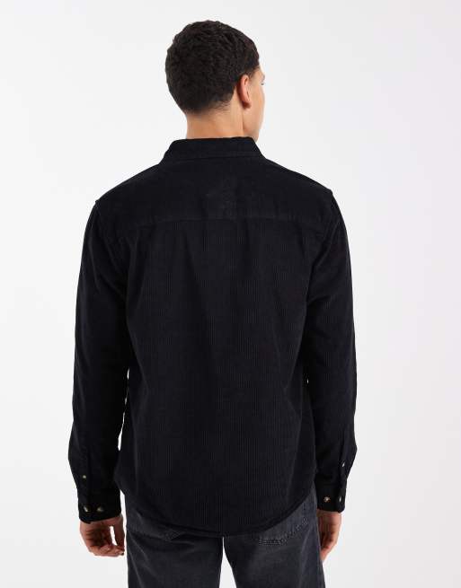ASOS DESIGN – Svart manchesterskjorta i regular fit, 3 av 5