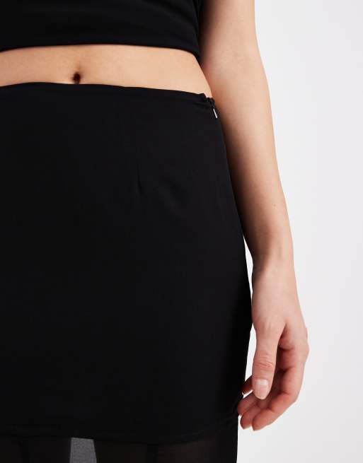 ASOS DESIGN – Svart maxikjol med fishtail och skirt överlager, del av set, 5 av 5
