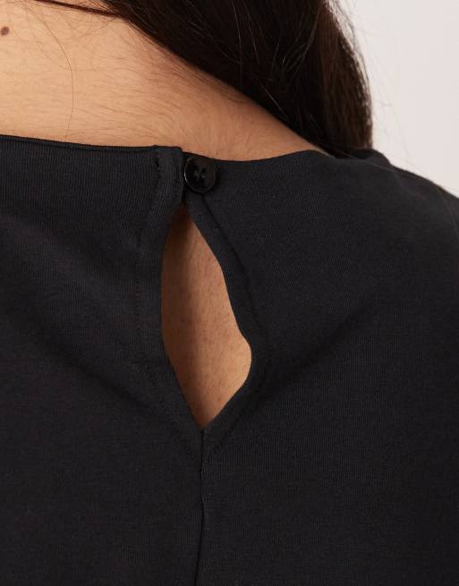 ASOS DESIGN – Svart midiklänning med dekorativ söm och långa ärmar, 2 av 4