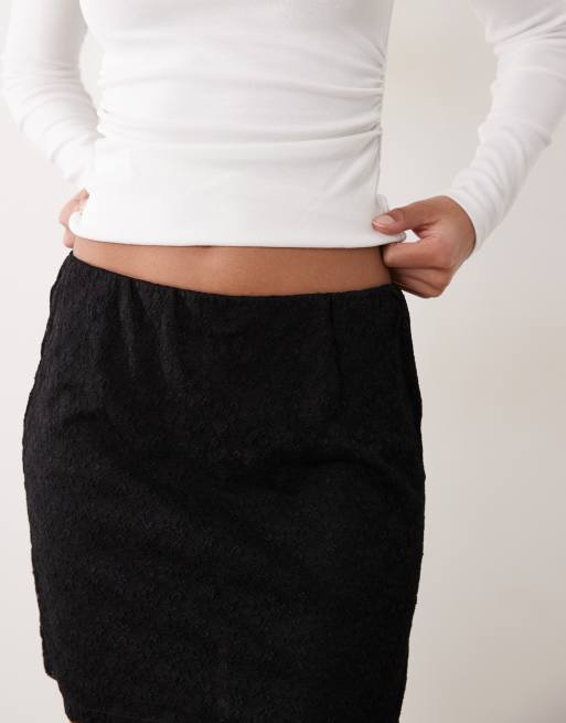 ASOS DESIGN – Svart minikjol i spets, 3 av 5
