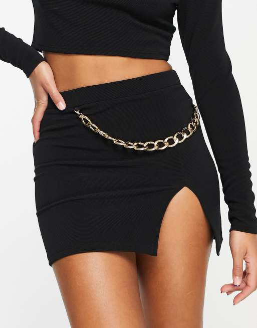ASOS DESIGN – Svart minikjol med kedjedetalj, del av set, 3 av 4