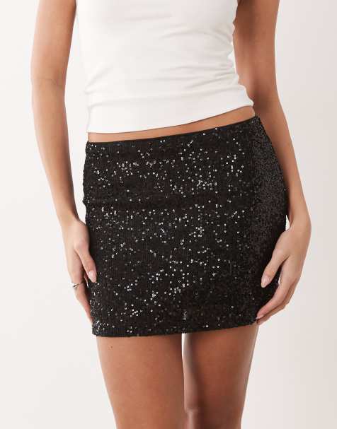 ASOS DESIGN – Svart minikjol med paljetter - view 1