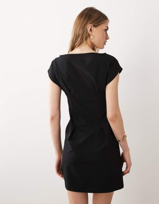 ASOS DESIGN – Svart miniklänning med båtringning, 4 av 4