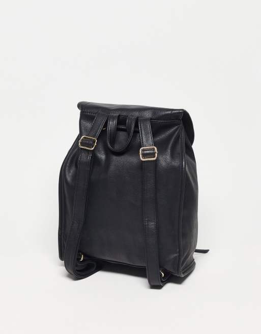 ASOS DESIGN – Svart, mjuk ryggsäck med framficka med dragkedja , 2 av 4