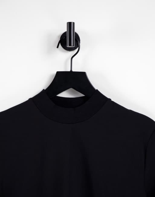 ASOS DESIGN - Svart muscle fit  t-shirt med polokrage, 3 av 4