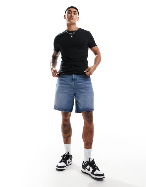 ASOS DESIGN – Svart och beigemelerad bas-t-shirt i muscle fit, 2-pack  , 3 av 4