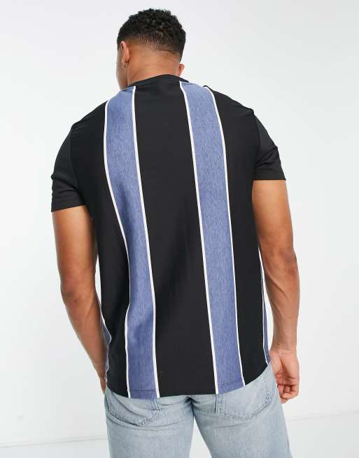 ASOS DESIGN – Svart och blå t-shirt med vertikala ränder, 2 av 4