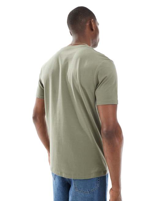ASOS DESIGN – Svart och kakifärgad, enkel t-shirt med rund halsringning, 2-pack , 3 av 4