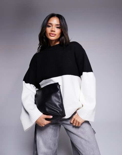 ASOS DESIGN – Svart och vit tröja i oversize - view 1