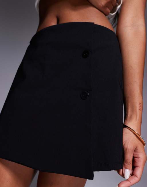 ASOS DESIGN – Svart omlottskort med knäppning i bengalin, 3 av 5