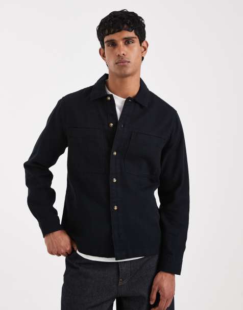 ASOS DESIGN – Svart overshirt i bomull - view 1