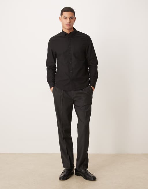 ASOS DESIGN – Svart oxfordskjorta i regular fit, 2 av 5
