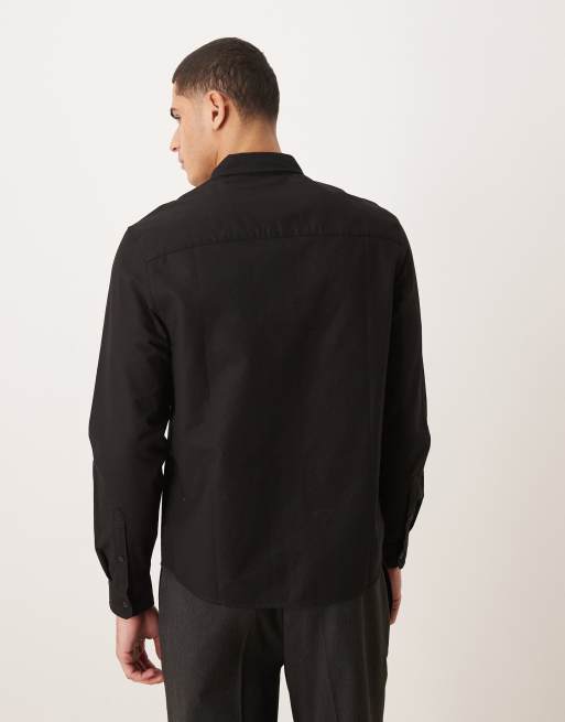ASOS DESIGN – Svart oxfordskjorta i regular fit, 3 av 5