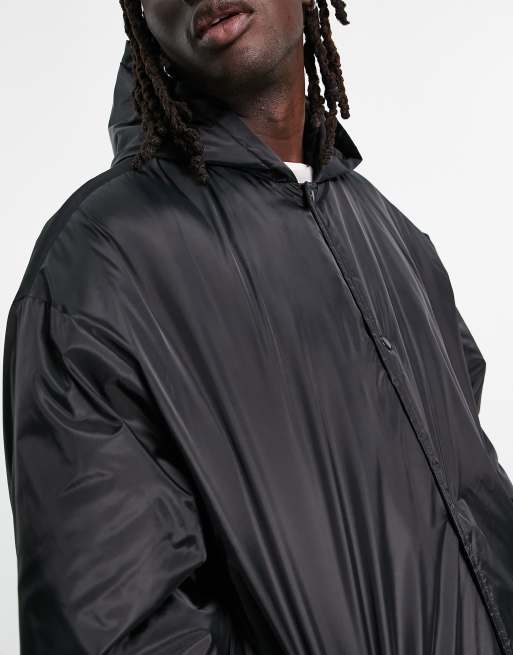 ASOS DESIGN – Svart parkas i extra oversize med huva, 4 av 4