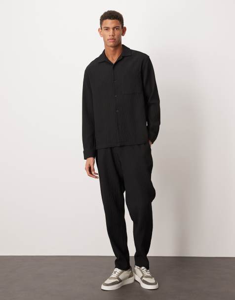 ASOS DESIGN – Svart plisserat set - view 1