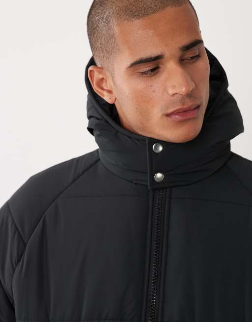 ASOS DESIGN – Svart pufferjacka i lång modell, 5 av 5