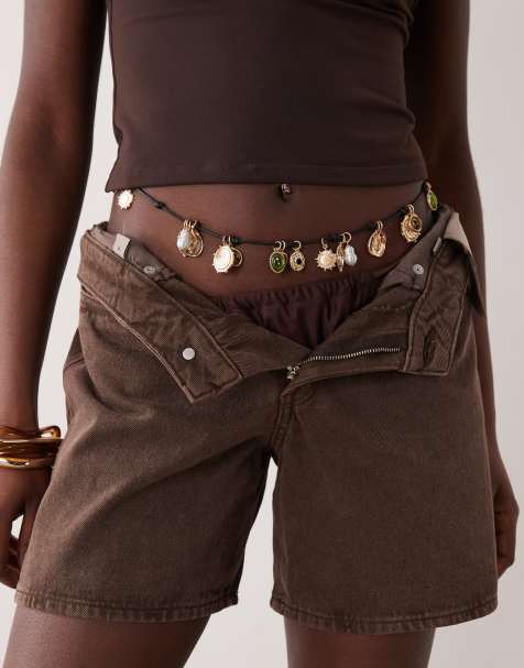ASOS DESIGN – Svart repskärp med hängen - view 1