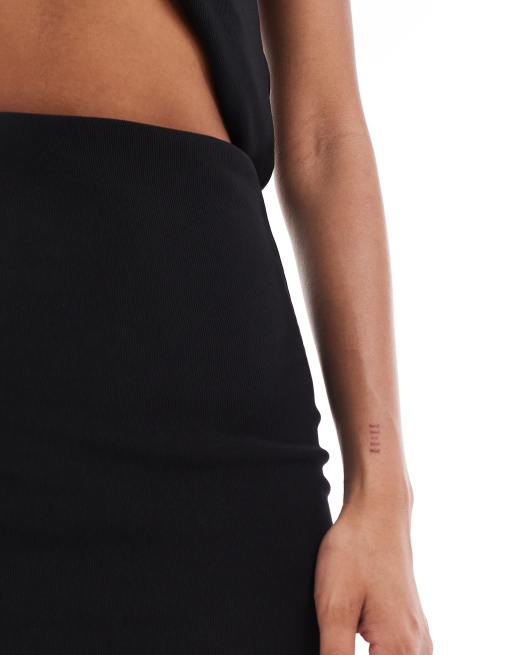 ASOS DESIGN – Svart ribbad minikjol, del av set, 3 av 5