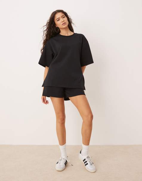 ASOS DESIGN – Svart set i dubbelsidigt material - view 1