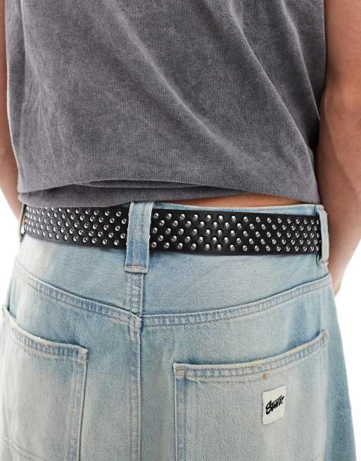 ASOS DESIGN – Svart skärp med spänne i cowboystil och nitar av läderimitation, 4 av 4