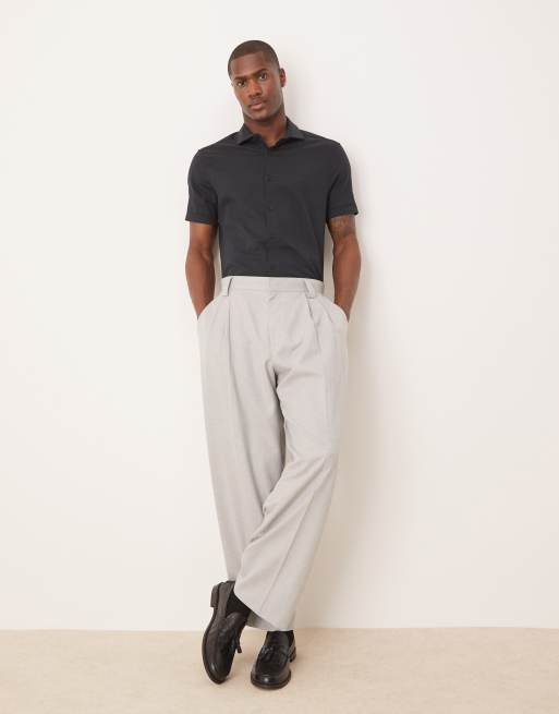 ASOS DESIGN – Svart, skinny oxfordskjorta med cutaway-krage, 2 av 4