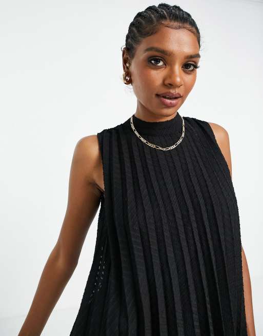 ASOS DESIGN – Svart skir topp i dobbymaterial med halterneck och vid modell, 3 av 4