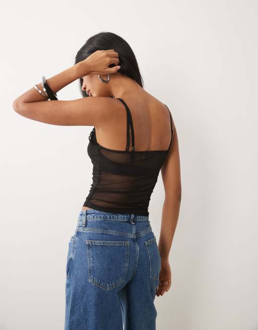 ASOS DESIGN – Svart, skirt linne i mesh, 4 av 4