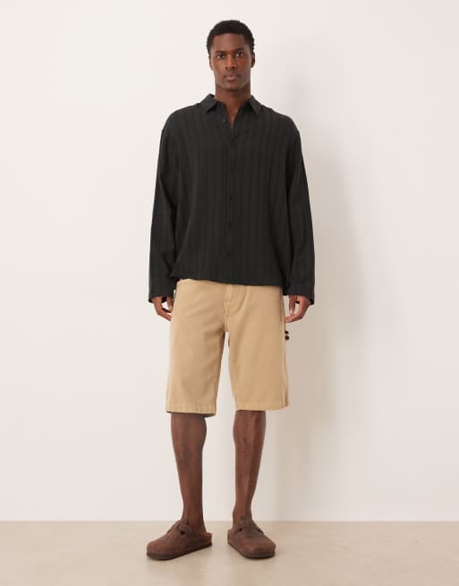 ASOS DESIGN – Svart skjorta i oversize med boxig passform i broderie anglaise, 2 av 5