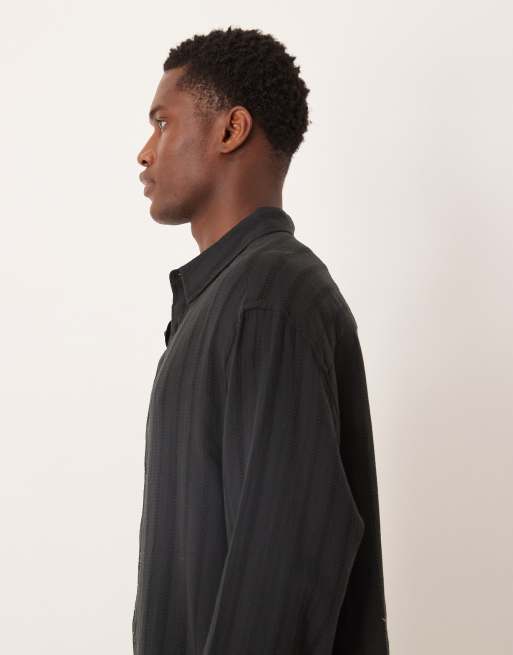 ASOS DESIGN – Svart skjorta i oversize med boxig passform i broderie anglaise, 5 av 5