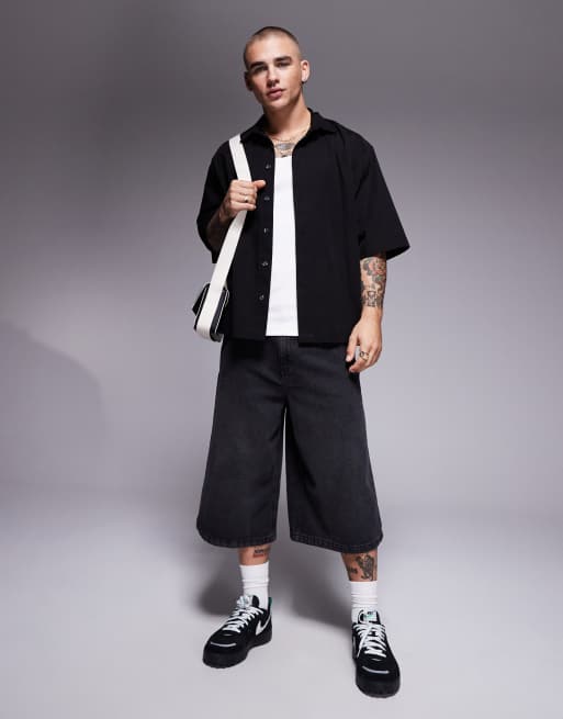 ASOS DESIGN – Svart skjorta i oversize med boxig passform, 2 av 4